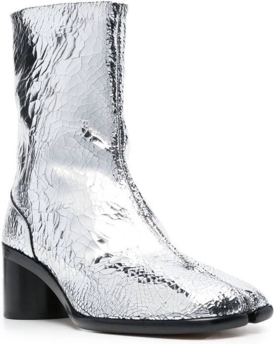 Maison Margiela Tabi 60mm mirror-effect ankle boots Silver