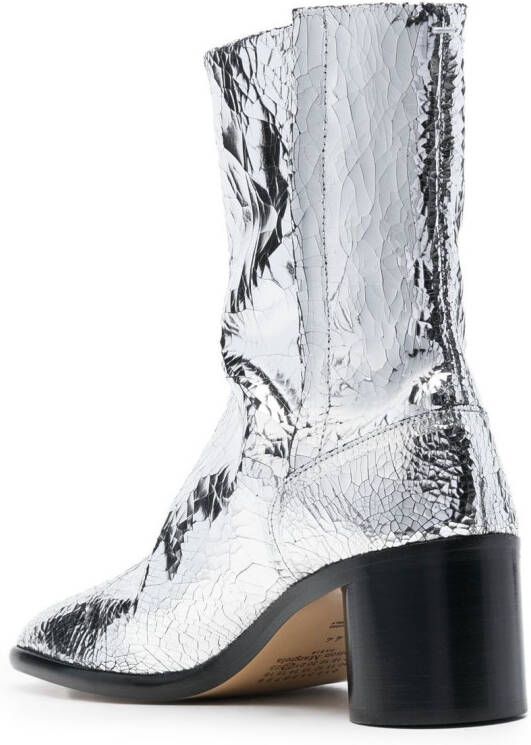 Maison Margiela Tabi 60mm mirror-effect ankle boots Silver