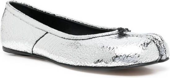 Maison Margiela Tabi mirror-effect ballerina shoes Silver