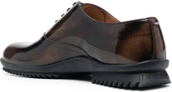 Maison Margiela numbers-embossed leather Derby shoes Brown