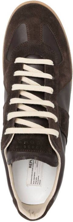 Maison Margiela Replica low-top leather sneakers Brown