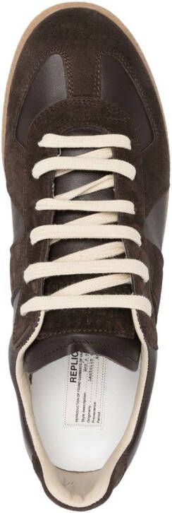 Maison Margiela Replica low-top leather sneakers Brown