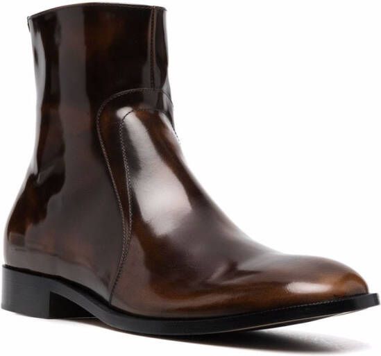 Maison Margiela waxed leather boots Brown