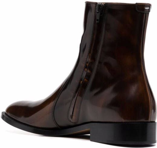 Maison Margiela waxed leather boots Brown