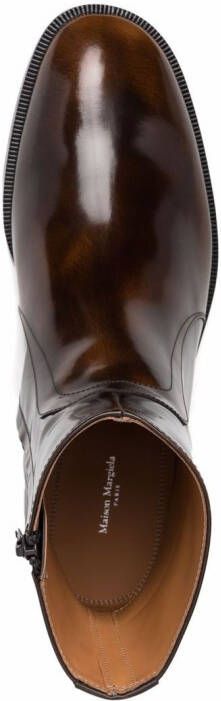 Maison Margiela waxed leather boots Brown