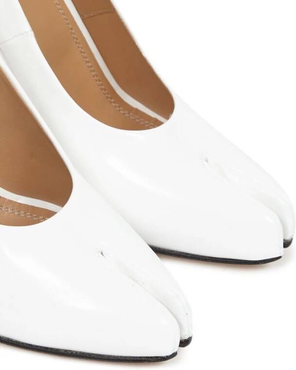 Maison Margiela Tabi 110mm patent-leather pumps White