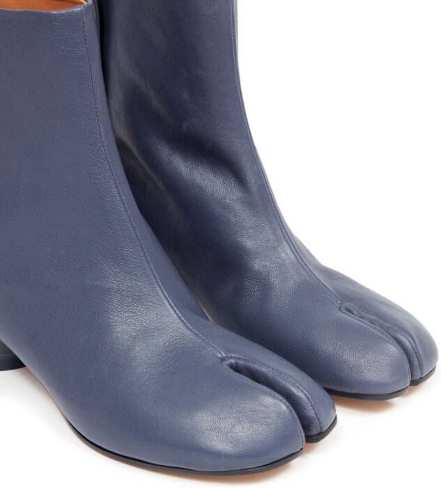 Maison Margiela Tabi 30mm leather ankle boots Blue