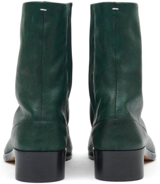 Maison Margiela Tabi 30mm leather ankle boots Green