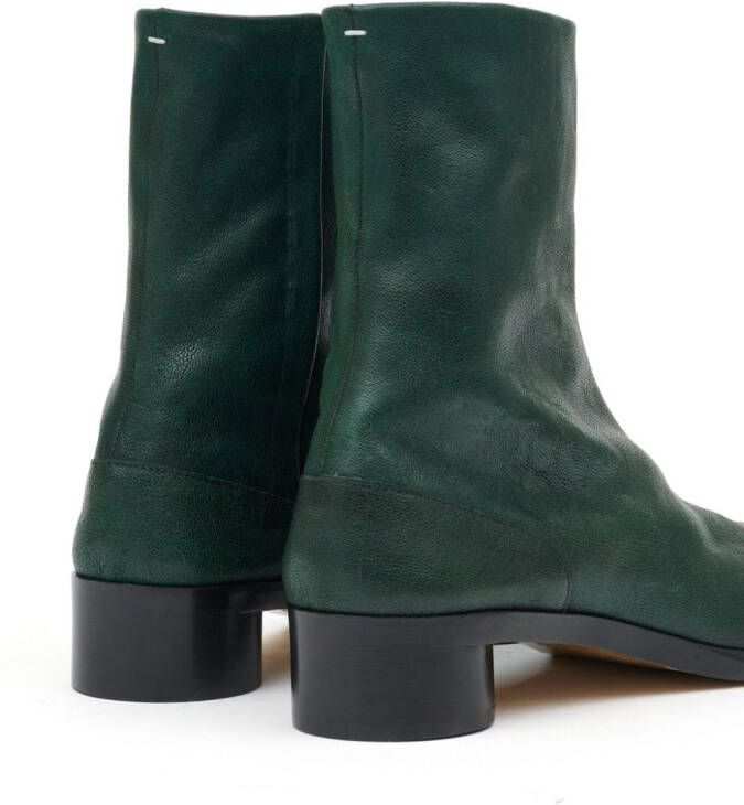 Maison Margiela Tabi 30mm leather ankle boots Green
