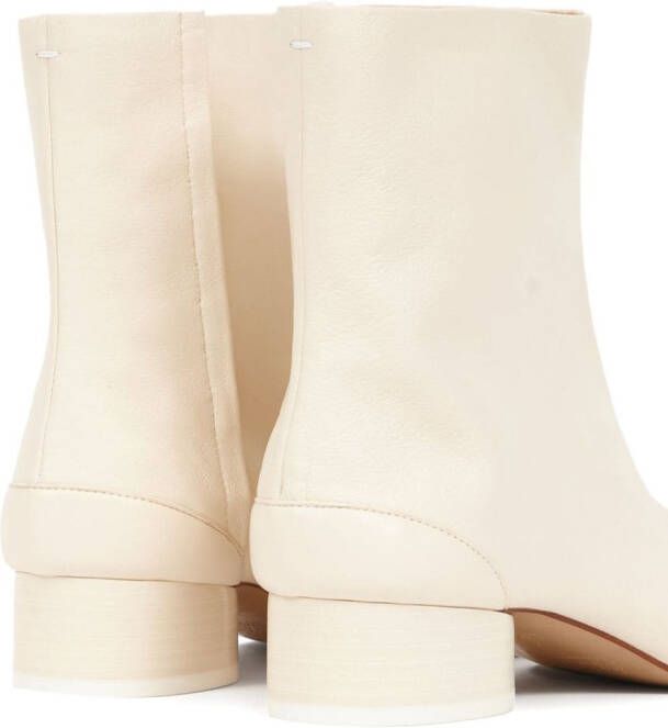Maison Margiela Tabi 30mm leather ankle boots White