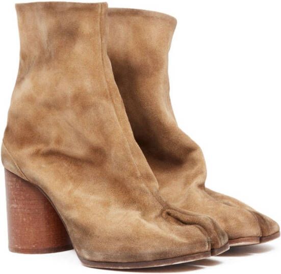 Maison Margiela Tabi 60mm suede ankle boots Brown