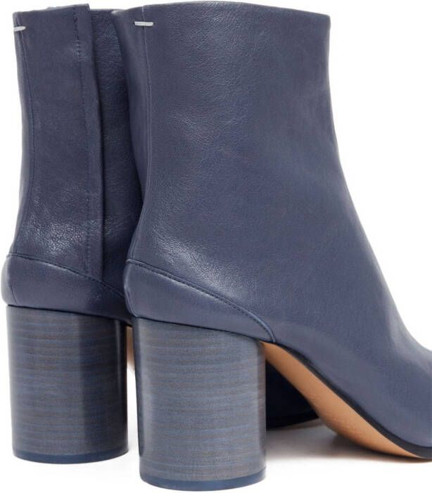 Maison Margiela Tabi 80mm leather ankle boots Blue