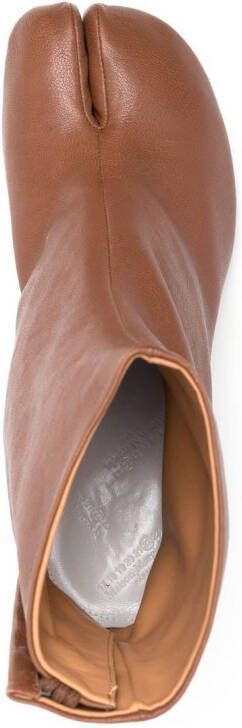 Maison Margiela Tabi 80mm leather ankle boots Brown