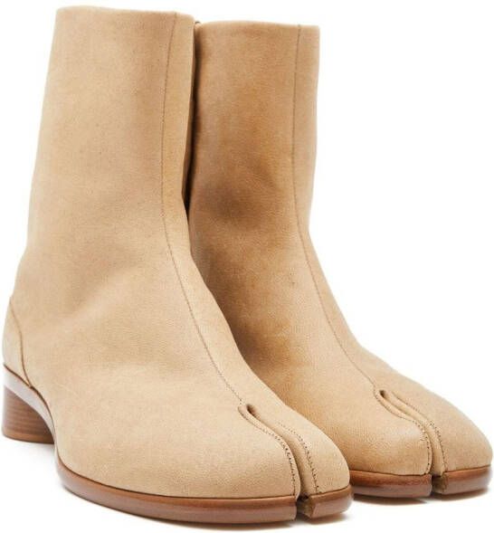 Maison Margiela Tabi 30mm leather ankle boots Neutrals