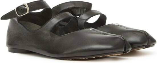 Maison Margiela Tabi leather ballerina shoes Black