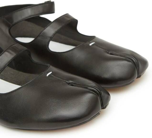 Maison Margiela Tabi leather ballerina shoes Black