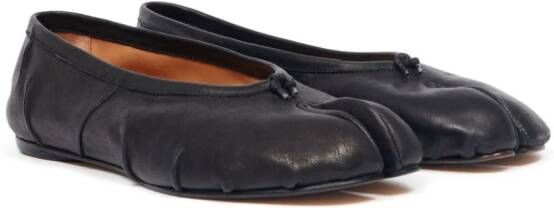 Maison Margiela Tabi New leather ballerina shoes Black