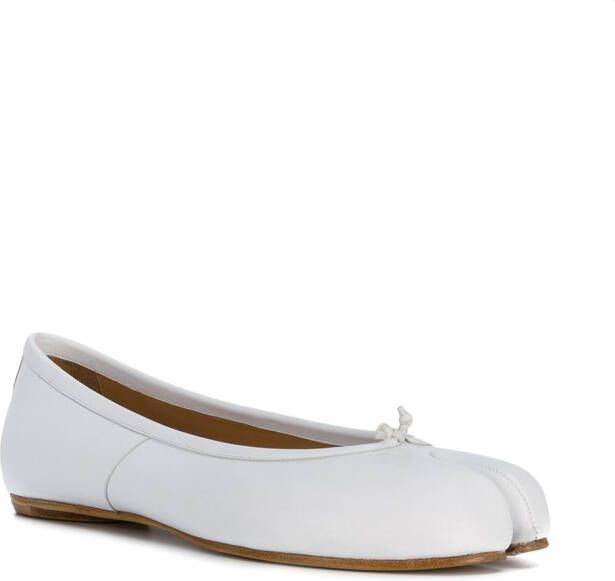 Maison Margiela Tabi leather ballerina shoes White