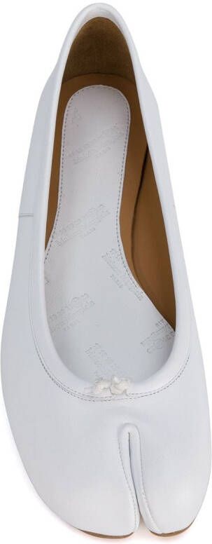 Maison Margiela Tabi leather ballerina shoes White