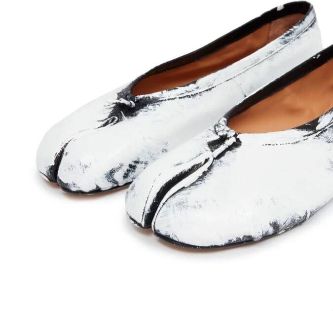 Maison Margiela Tabi New leather ballerina shoes White