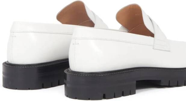 Maison Margiela Tabi County leather loafers White