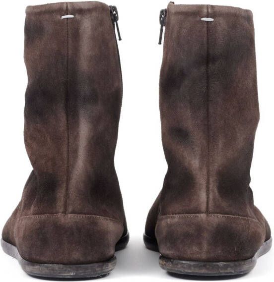 Maison Margiela Tabi flat suede boots Brown