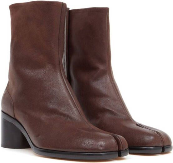 Maison Margiela Tabi leather ankle boots Brown