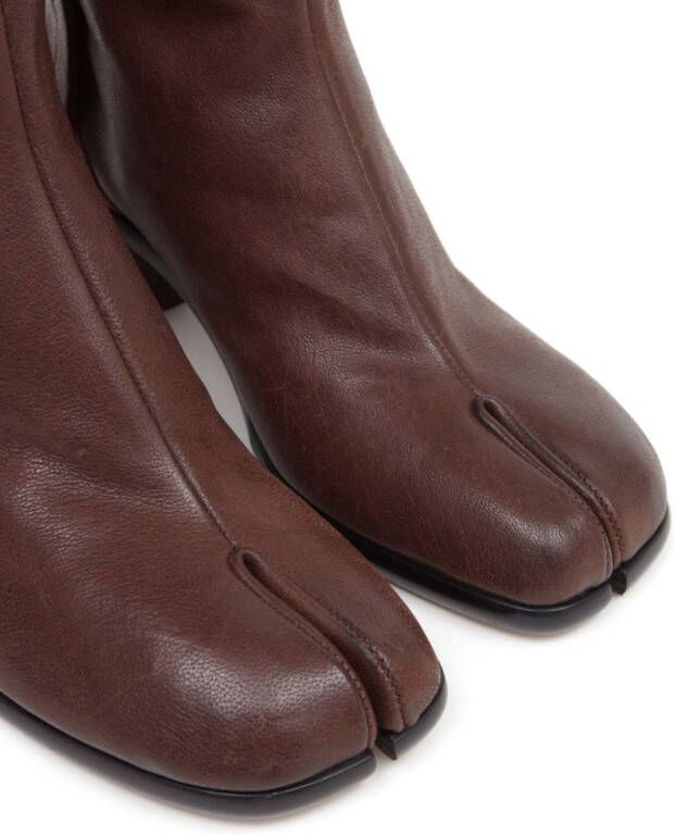 Maison Margiela Tabi leather ankle boots Brown