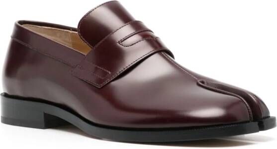 Maison Margiela Tabi leather loafers Red