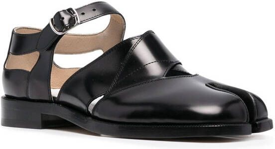 Maison Margiela Tabi cut-out leather sandals Black