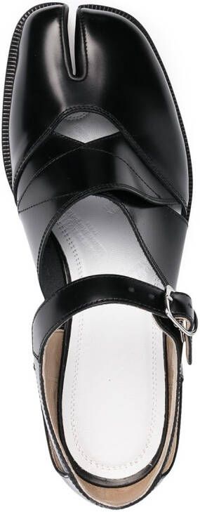 Maison Margiela Tabi cut-out leather sandals Black
