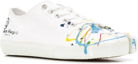 Maison Margiela Tabi paint-splatter sneakers White