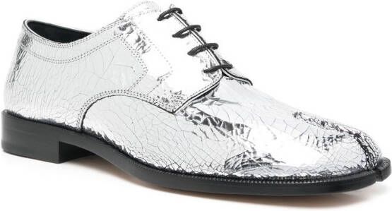 Maison Margiela Tabi mirror-effect lace-up brogues Silver