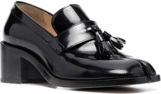 Maison Margiela Tabi tassel-detail leather loafers Black