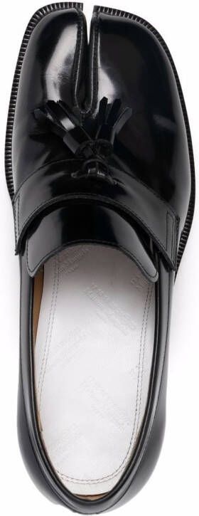 Maison Margiela Tabi tassel-detail leather loafers Black