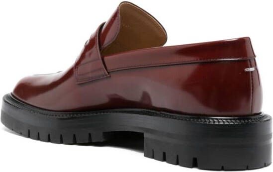 Maison Margiela Tabi leather loafers Red