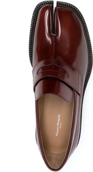 Maison Margiela Tabi leather loafers Red