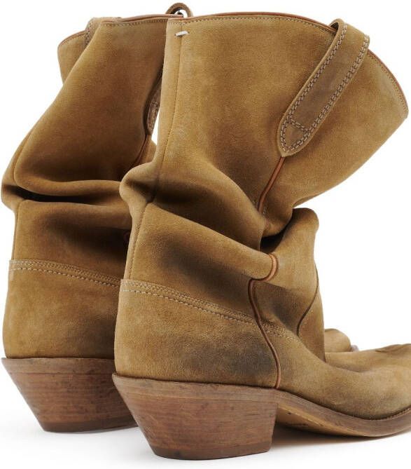 Maison Margiela Tabi 55mm slouchy Western boots Brown