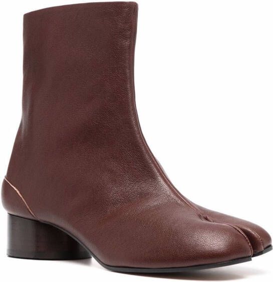 Maison Margiela Tabi 30mm leather ankle boots Red