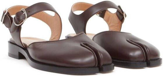 Maison Margiela Tabi ankle-strap leather sandals Brown