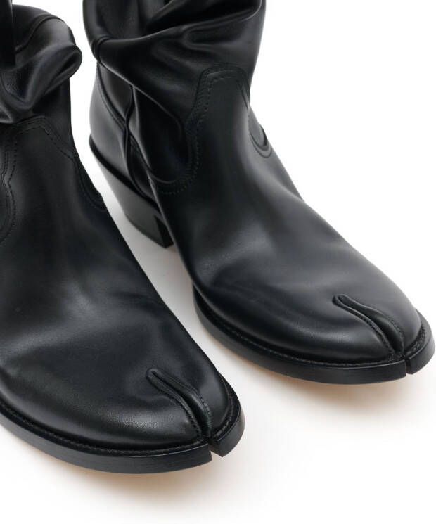 Maison Margiela Tabi 55mm slouchy Western boots Black