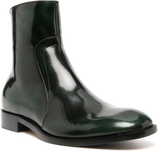 Maison Margiela waxed leather boots Green