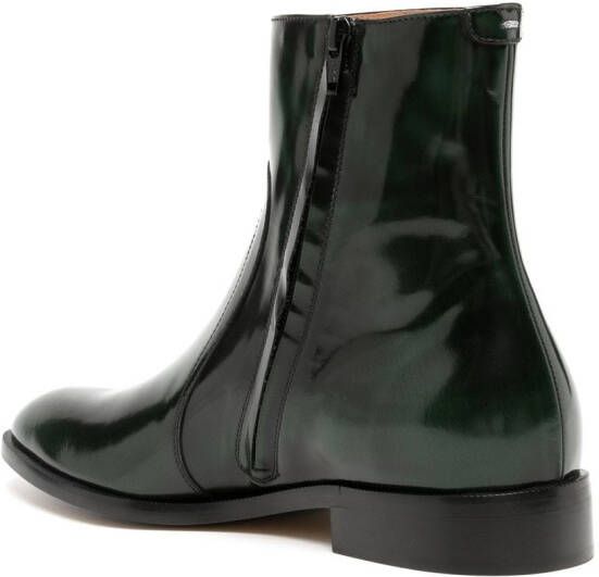 Maison Margiela waxed leather boots Green