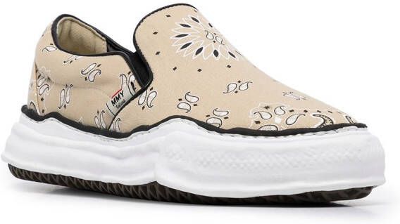 Maison MIHARA YASUHIRO bandana-print slip-on sneakers Neutrals