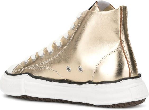 Maison Mihara Yasuhiro hi-top metallic sneakers Gold