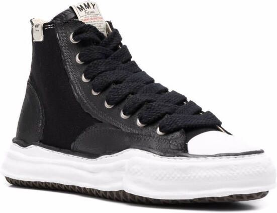 Maison MIHARA YASUHIRO high-top raw-cut sneakers Black