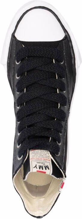 Maison MIHARA YASUHIRO high-top raw-cut sneakers Black