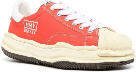 Maison Mihara Yasuhiro lace-up low-top sneakers Red