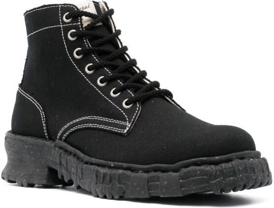 Maison MIHARA YASUHIRO side-zip canvas boots Black