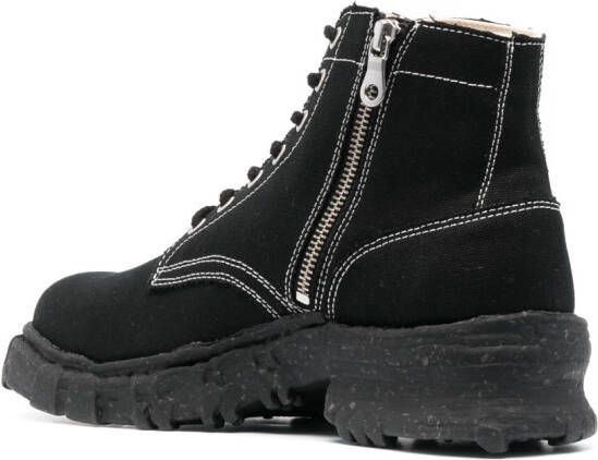 Maison MIHARA YASUHIRO side-zip canvas boots Black